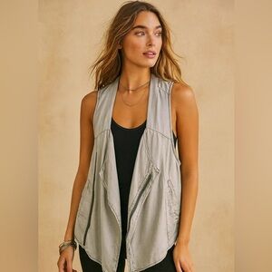 Free People Gray Sleeveless Vest